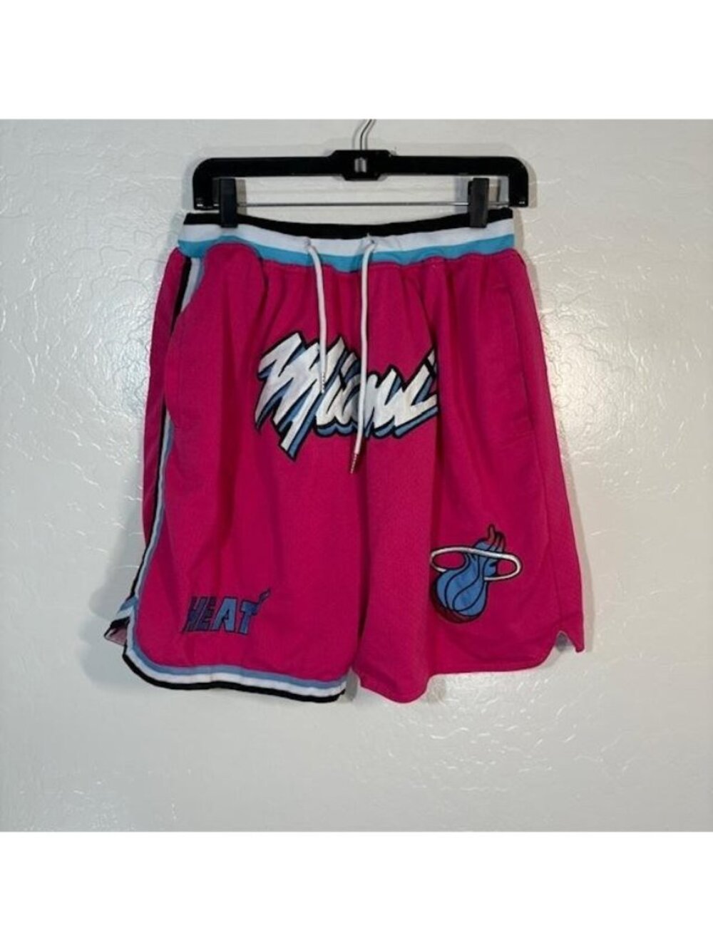 Miami Heat Shorts Mens Medium Pink NBA Basketball Just Don USA Vice City Mesh